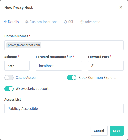 Add new host screenshot