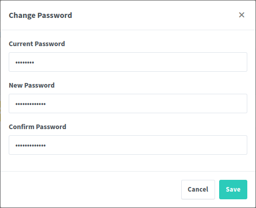 Change password screenshot