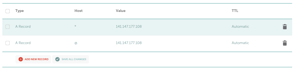 DNS setting screenshot