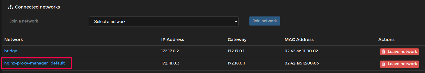 Joining httpd into Nginx Proxy Manager network