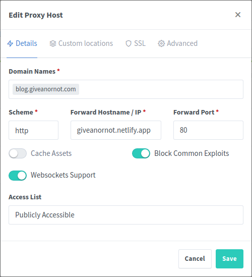 Add proxy to my blog screenshot