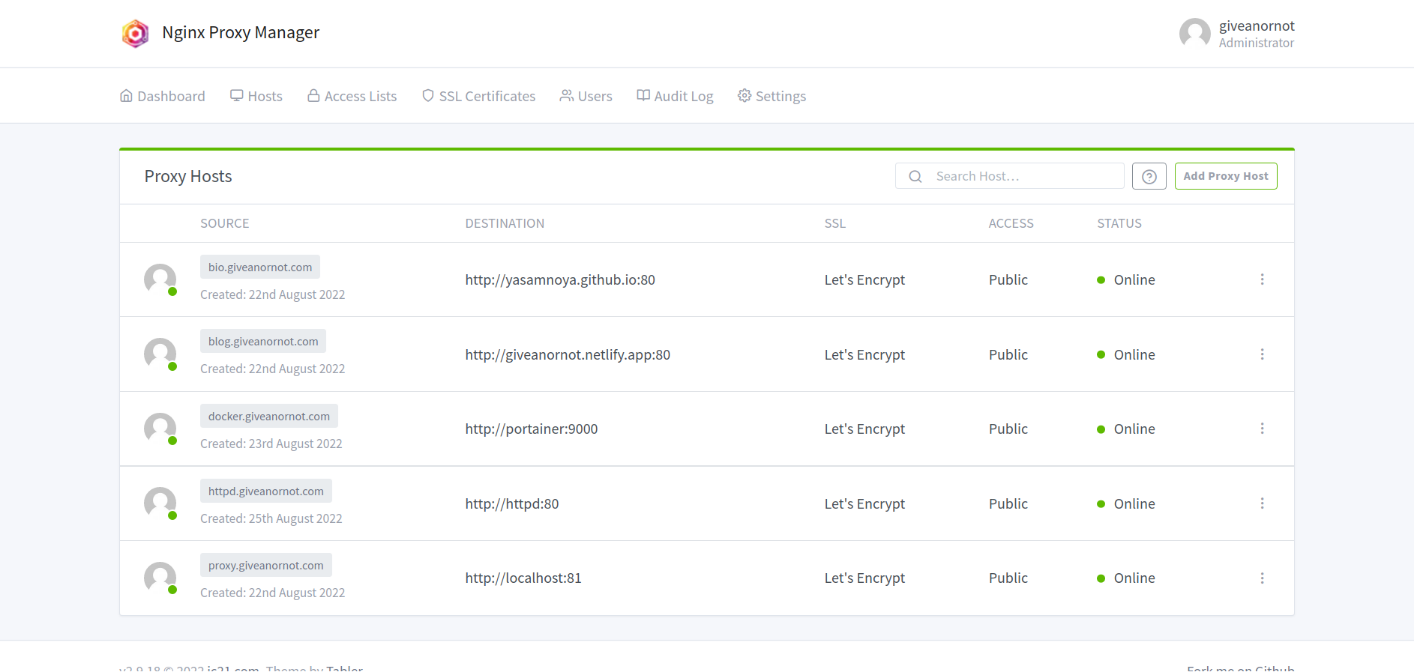 Proxy Manager Screenshot