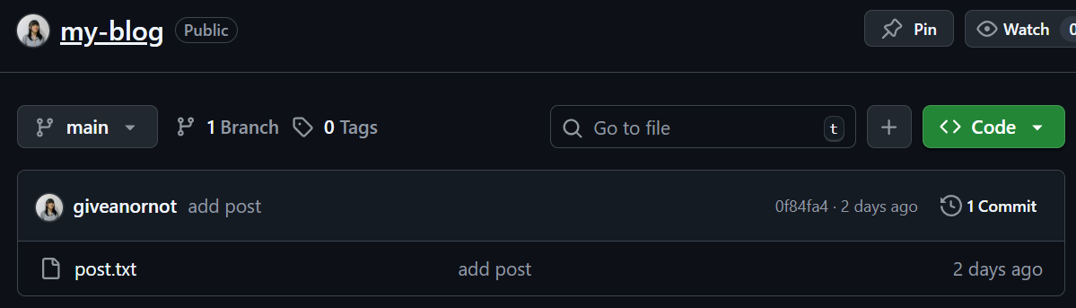 GitHub repo 檔案列表